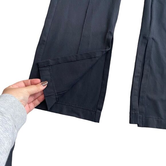 Athleta Women‎ S Petite Black Pleated Split Hem Flare Pant - Picture 3 of 6